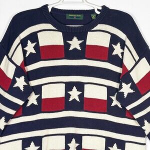 VTG 90s Embassy Row Texas Flag Sweater Mens XL Western Knit Ranch Cowboy